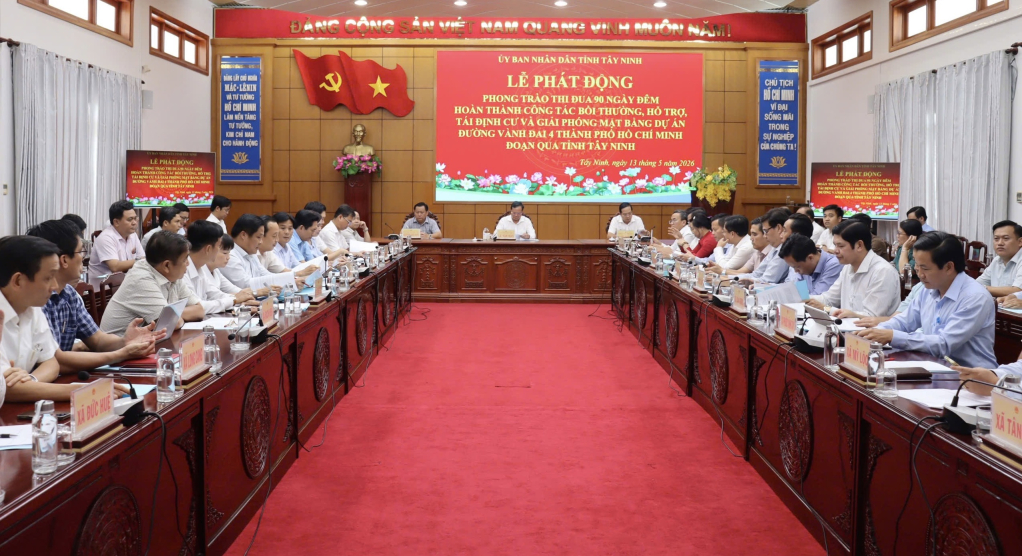 Hội nghị phát động phong trào thi đua đẩy nhanh công tác bồi thường, hỗ trợ, tái định cư và giải phóng mặt bằng dự án Vành đai 4 TP.HCM đoạn qua Tây Ninh.