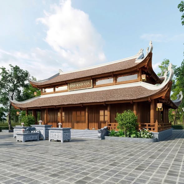 Đình Rạch Ván được làm mới về kiến trúc nhưng vẫn giữ trọn tinh thần và giá trị vốn có của một không gian tâm linh quen thuộc